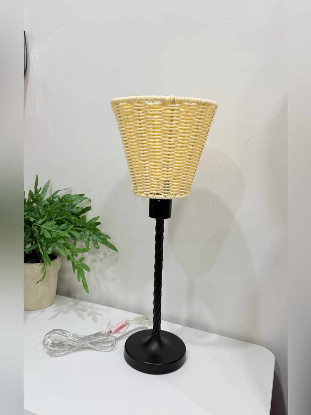 Maura Matte Black Twist Table Lamp